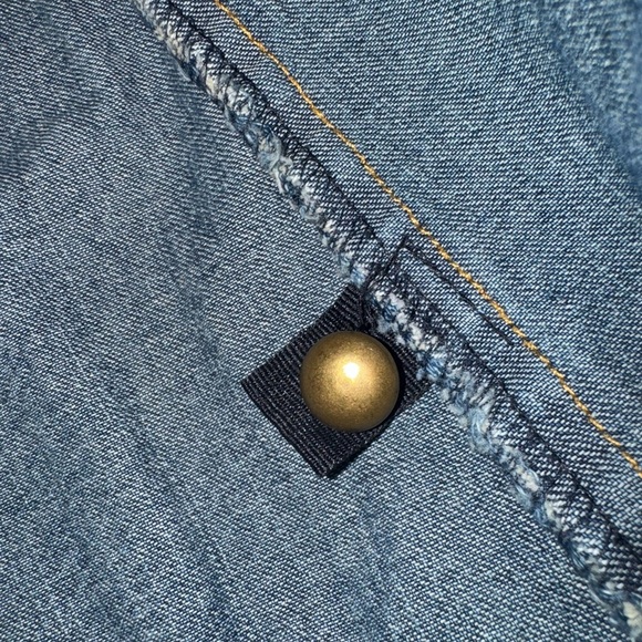 Vintage gold Embroidered Denim Jacket 90’s western style floral embroidery - Picture 11 of 11